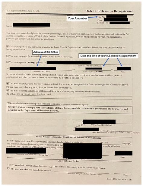 Form I A Order Of Release On Recognizance Resources For Asylum Seekers