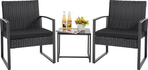 Hgs 3 Pieces Patio Furniture Sets Outdoor Wicker Bistro Set Clearance Rattan Chairs