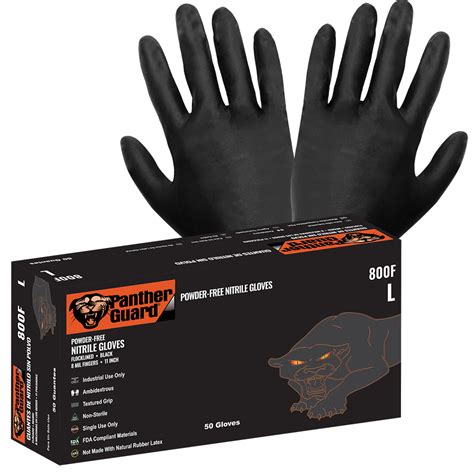 Global Panther Guard Lined Black Nitrile Gloves Criticaltool