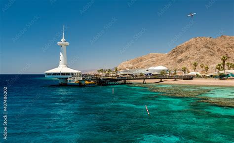 Beautiful coral reefs of the Red Sea, sandy beaches, tourist resort ...