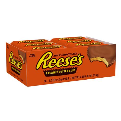 Reeses Milk Chocolate Peanut Butter Cups Candy 1 5 Oz Packages Pack