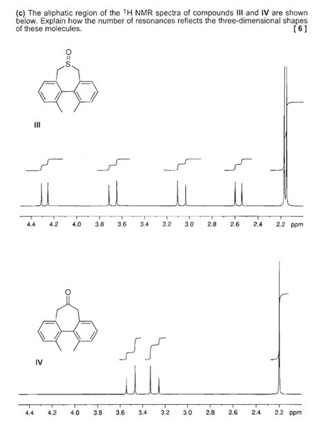 Solved C The Aliphatic Region Of The H Nmr Spectra Of Chegg