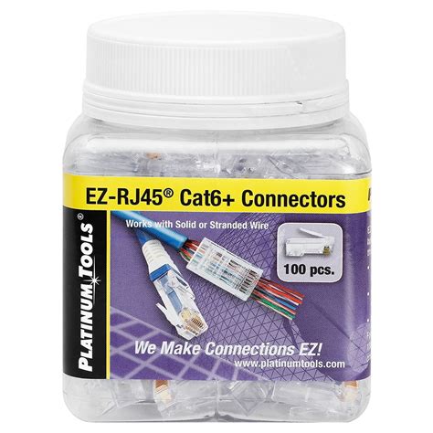 Platinum Tools 202010J EZ RJ45 Cat6 Connector Jar Of 100