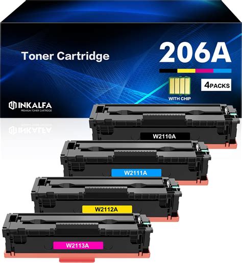 206A 206X Toner Cartridges 4 Pack With Chip Replacement For HP 206A