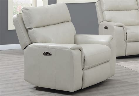 Trend Oberon Cream Leather Dual Power Recliner