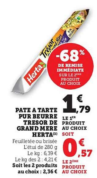 Promo P Te Tarte Pur Beurre Tr Sor De Grand M Re Herta Chez U Express