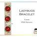 Beaded LADYBUG Loom Bracelet Miyuki Delica Beading Flower Pattern PB