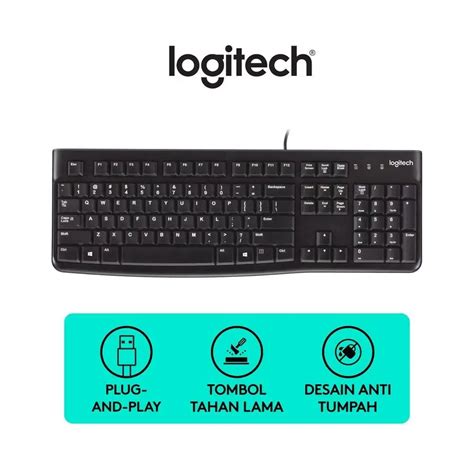 Keyboard Logitech K120- USB Kabel - Komputer - 913653833