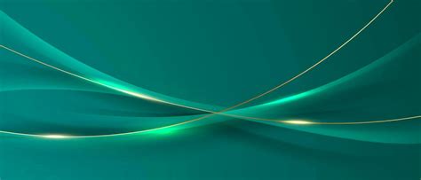 Green Abstract Background Design With Elegant Golden Elements Vector