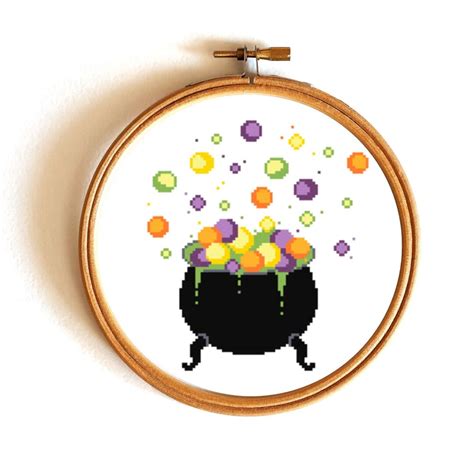 Halloween Cauldron Cross Stitch Pattern Etsy