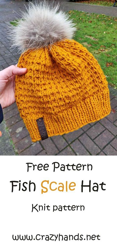 Fish Scale Knit Hat Pattern For Beginners Free Knitted Hats Beanie