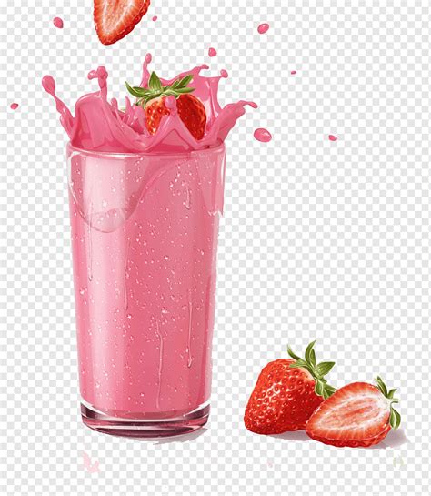 Ilustração De Copo De Suco De Morango Batido De Leite Batido Suco De