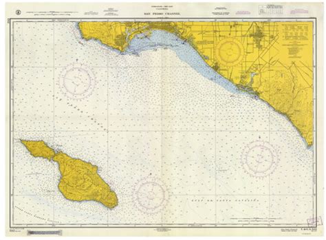 San Pedro Channel 1958 Old Map Nautical Chart Pc Harbors 5142