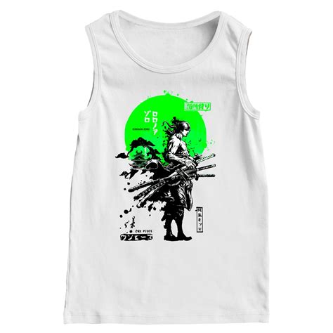 Camiseta Regata Unissex Algodão Roronoa Zoro Anime One Piece Pirata De