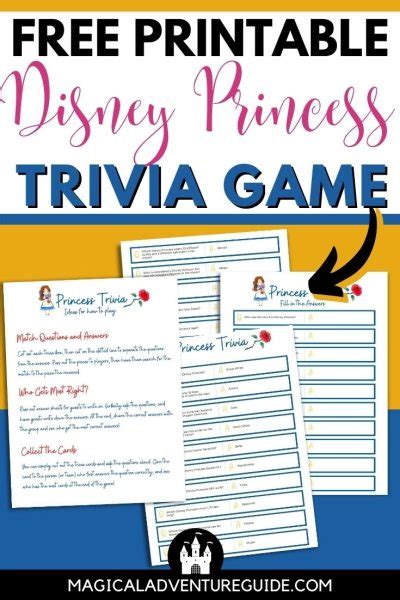 Disney Princess Trivia: Questions and Answers for a Party (Free Printable)