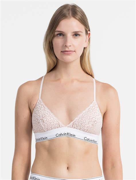 Modern Cotton Lace Triangle Bralette Calvin Klein Lace Triangle