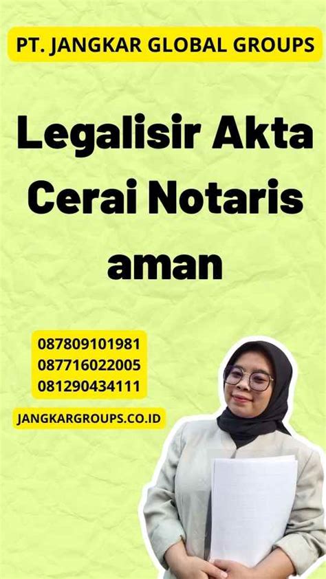 Legalisir Akta Cerai Notaris Aman Jangkar Global Groups