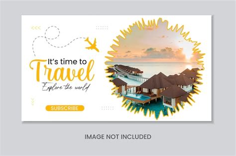 Premium Vector Travel And Tour Youtube Thumbnail Design