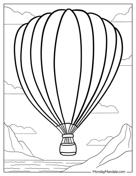 30 Hot Air Balloon Coloring Pages Free Pdf Printables