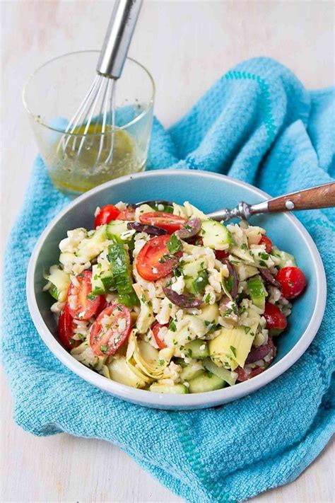 Greek Rice Salad Recipe With Lemon Vinaigrette Cool Diet Recipes