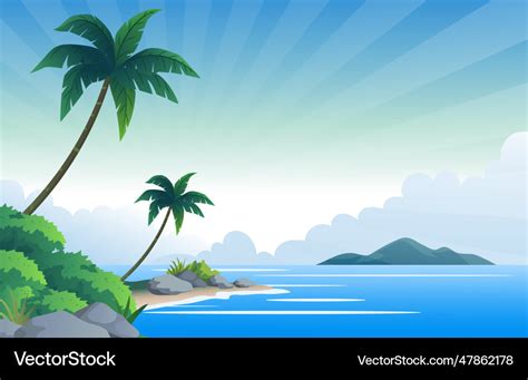 Forest with beach background Royalty Free Vector Image