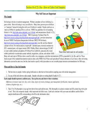 Fillable Online Section 16 Of 22 16a How To Collect Soil Samples Fax