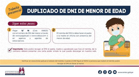 RENIEC PERÚ on Twitter Tramita el duplicado del DNI de un menor de