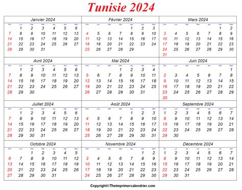 Calendrier 2024 Tunisie Excel The Imprimer Calendrier