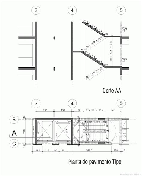 Observe Abaixo A Planta E O Corte Da Escada De Um Edif