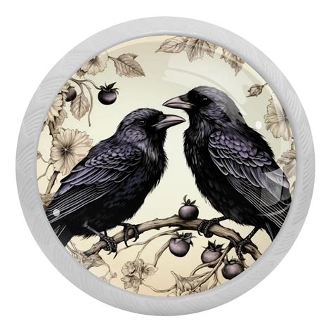 Crow Glow In The Dark Round Drawer Pulls 4 Pack Fluorescent Cabinet