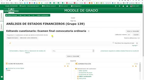 Cómo crear un cuestionario en Moodle YouTube