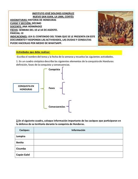 Calam O Historia De Honduras Semana Iii Parcial