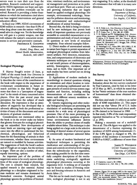 Ecological Physiology | Science