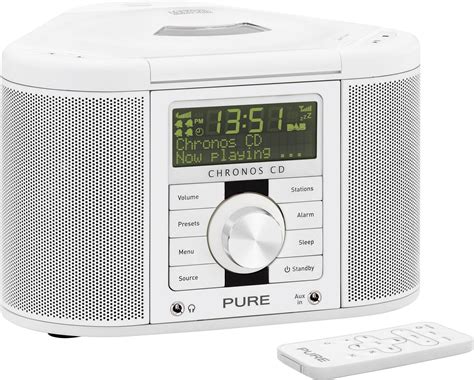 Pure Chronos Series 2 Fm Dab Digital Radio Alarm Clock With Cd Player Aux Input And Headphones