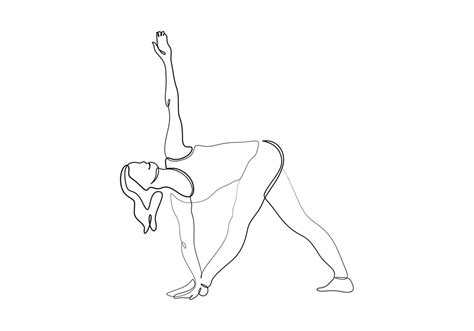 Uno Continuo L Nea Dibujo De Mujer Practicando Yoga Aptitud Concepto