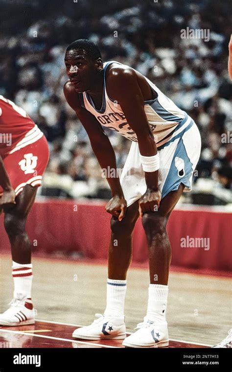 Michael Jordan 23 North Carolina Competing Vs Indiana In The East