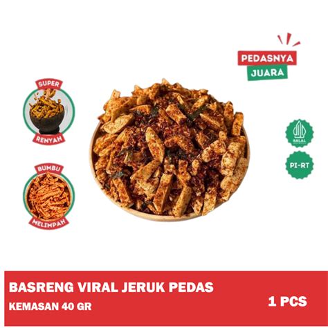 Jual Basreng Pedas Daun Jeruk Jajanan Jadul Viral Khas Bandung Ukuran