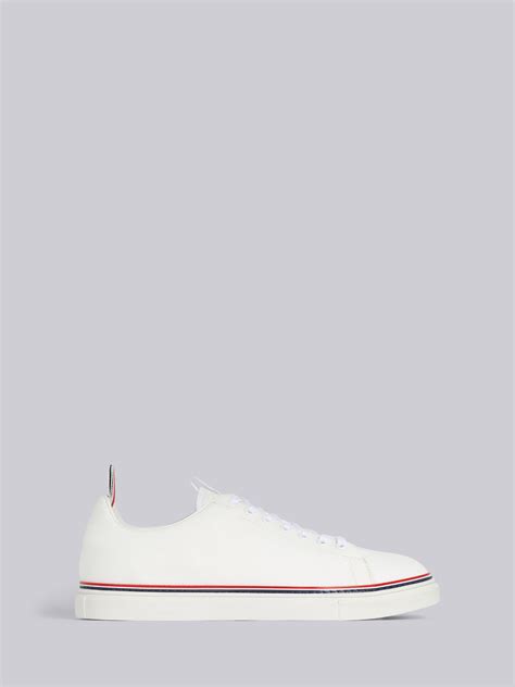 White Cotton Canvas Tennis Shoe Thom Browne