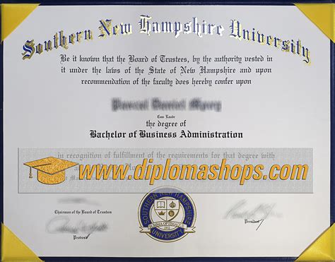 Southern New Hampshire University Fake Diploma Sample