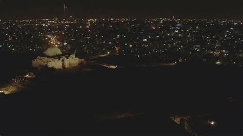 Amman Citadel At Night - Drone in Jordan