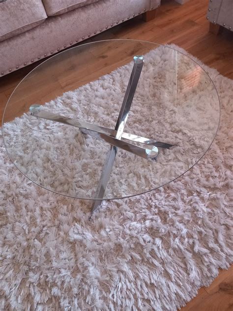 Round Glass Coffee Table With Chrome Legs In TS25 Hartlepool For 50 00