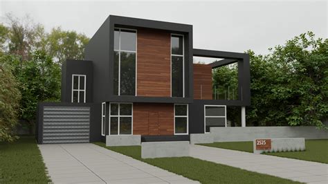 Modern House Exterior Finished Projects Blender Artists Community