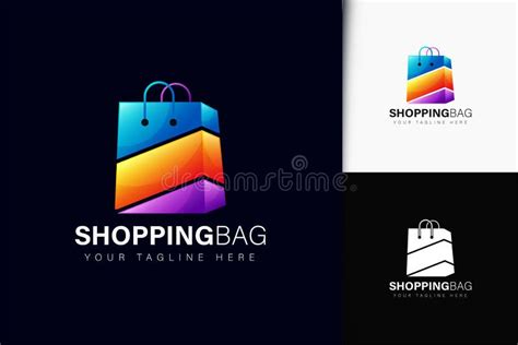 Shopping Bag Logo Design With Gradient Stock Vector Illustration Of