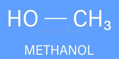 Methanol or Methyl Alcohol, MeOH, Molecule. Highly Toxic. Skeletal ...