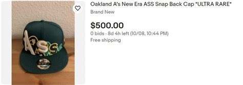 Discontinued Oakland A S Ass Hats Go Up On EBay Resell Calendar