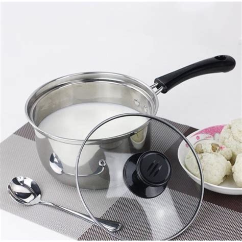 Jual Panci Susu Mie Mi TUTUP KACA Stenlis Milk Pot Stainless Steel