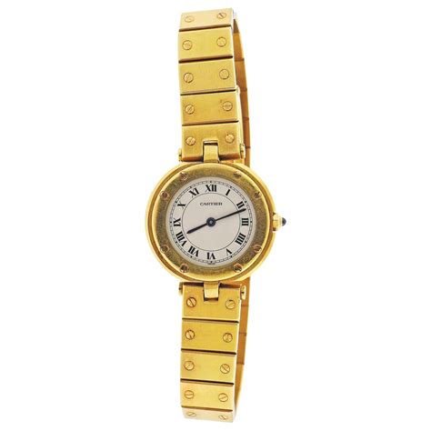 Cartier Santos Gold Watch For Sale at 1stDibs | gold cartier santos ...