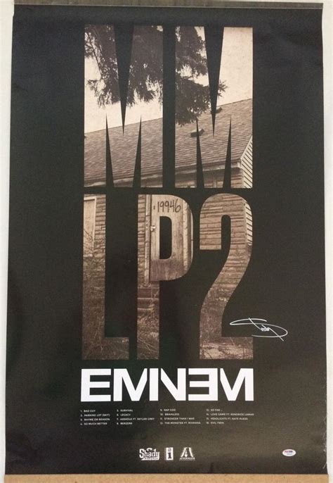 Eminem Photo Signed 22x36 Poster MMLP2 PSA/DNA Autographed Marshall ...