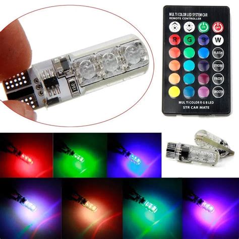 T Smd Rgb Pcs Led Multi Color Light Car Wedge Automotive