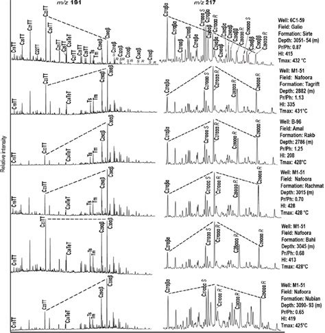 Partial Mass Chromatograms Showing Distributions Of Tricyclic And